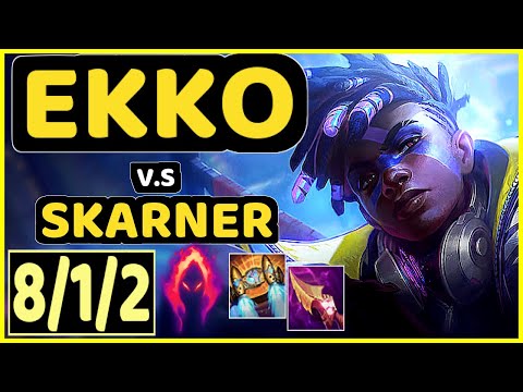 EKKO vs SKARNER - 8/1/2 KDA JUNGLE GAMEPLAY - EUW Ranked DIAMOND