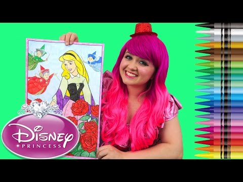 Princess Aurora Sleeping Beauty GIANT Coloring Book Page Crayons | COLORING WITH KiMMi THE CLOWN Video