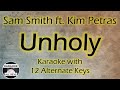 Unholy Karaoke - Sam Smith ft. Kim Petras Instrumental Lower Higher Male Female Original Key