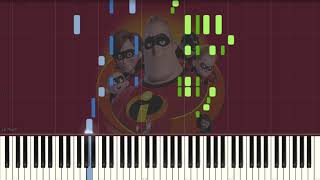 Incredibles 2 - Diggin' the new digs - Piano tutorial (Synthesia)