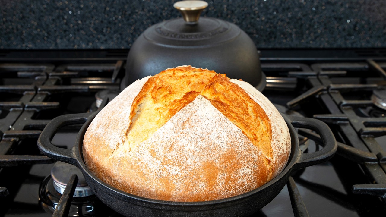 Crusty Dutch Oven Bread: Best and easiest you'll ever make.