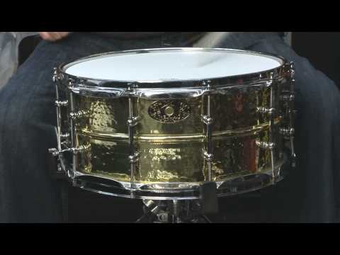 Ludwig LB422BKT Supraphonic Hammered Brass Snare Drum 14x6.5 w/Tube Lugs image 4