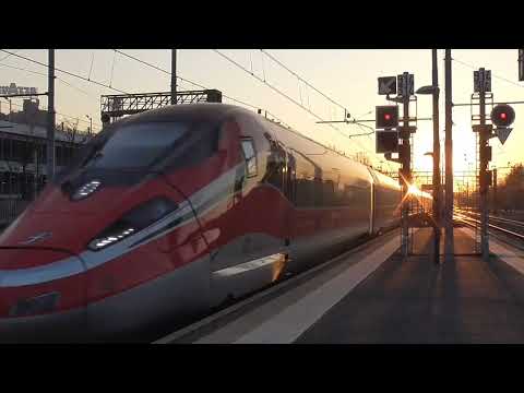 Un bellissimo transito al tramonto del Frecciarossa 1000 con strombazzata!