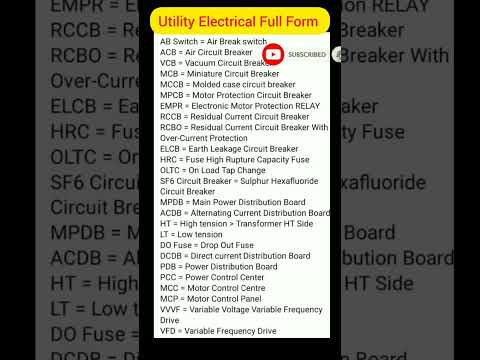 Electrical Equipment Full Form #shorts #short #equipment #electrical #electrician #mcb