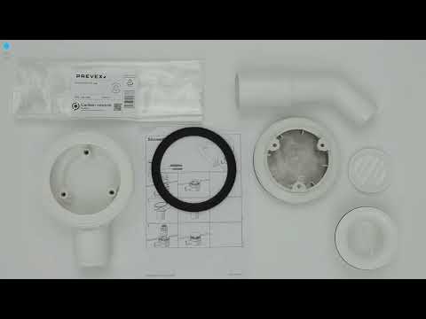 PREVEX Showerloc flacher Ablaufgarnitur mit Siphon für Duschkabinen / Duschwannen mit von oben zugänglichem Haarsieb, Geeignet SSL-D9L-003 video