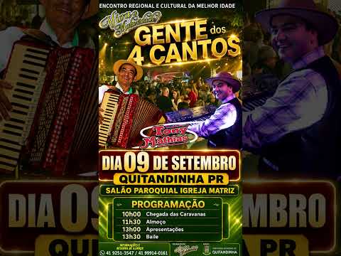É NESTA QUARTA-FEIRA  DIA 09 EM QUITANDINHA PR 🚨VIVA A MATURIDADE  No Salão da Igreja Matriz