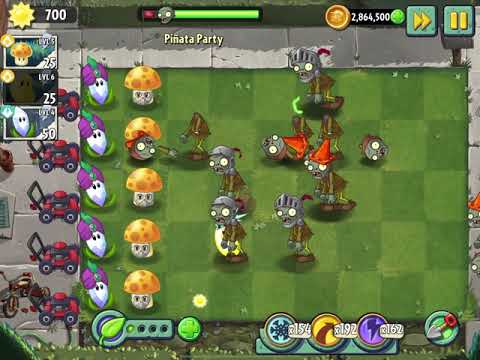 Pvz2 piñata party - play withSun Bean, Sun-Shroom and Magnifying Grass