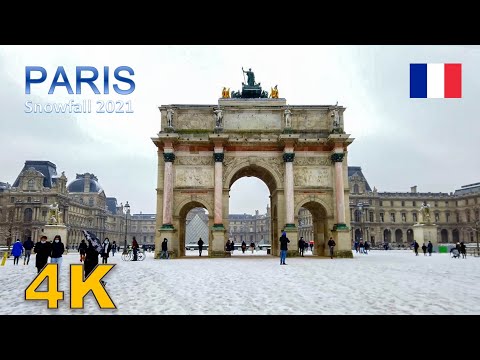 Paris Snowfall 2021 - Around Louvre Museum