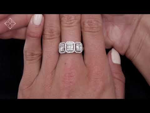 0.80ct Asteria Collection Diamond Baguette Ring in 18K White Gold - N4551Y