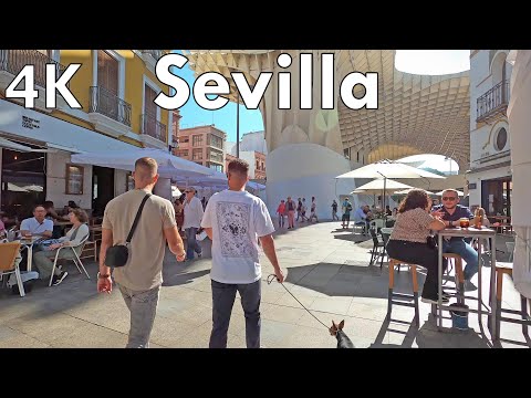 Sevilla city center, Alameda to Setas - 4k Virtual Walking Tour 2022, Spain 🇪🇸