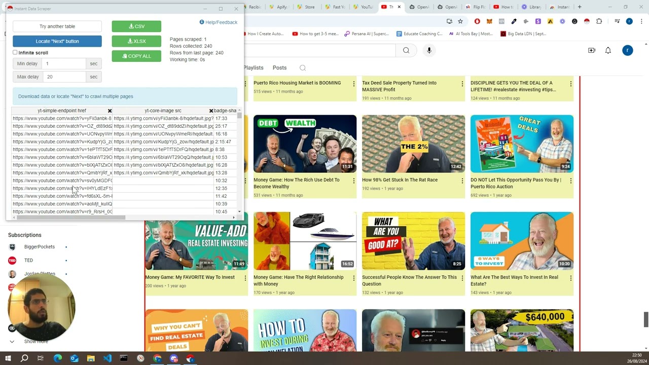 Creating a chatbot from a YouTube Channel knowledge base: Apify, Chatgpt.