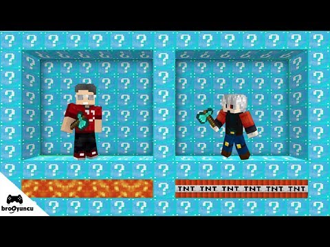 NOOB VS PRO ELMAS ODA ŞANS BLOKLARI SAVAŞI - Minecraft