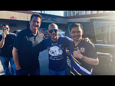 MIGUEL COTTO visits MANNY PACQUIAO at Wild Card Gym! #respect