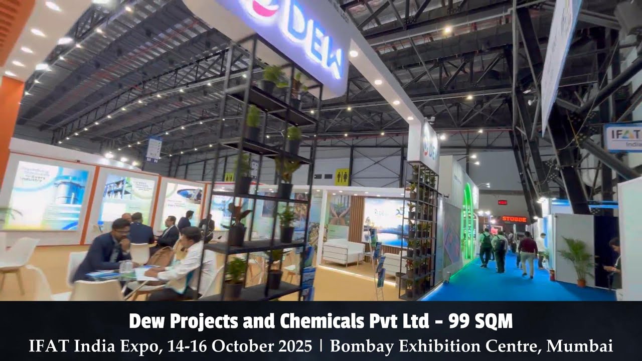 Dew Projects and Chemicals Pvt Ltd at IFAT India Expo 2025 – Designed & Built by BrainADZ Exhibits