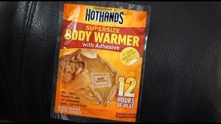 How to stay warm in cold weather - Adhesive body warmers.