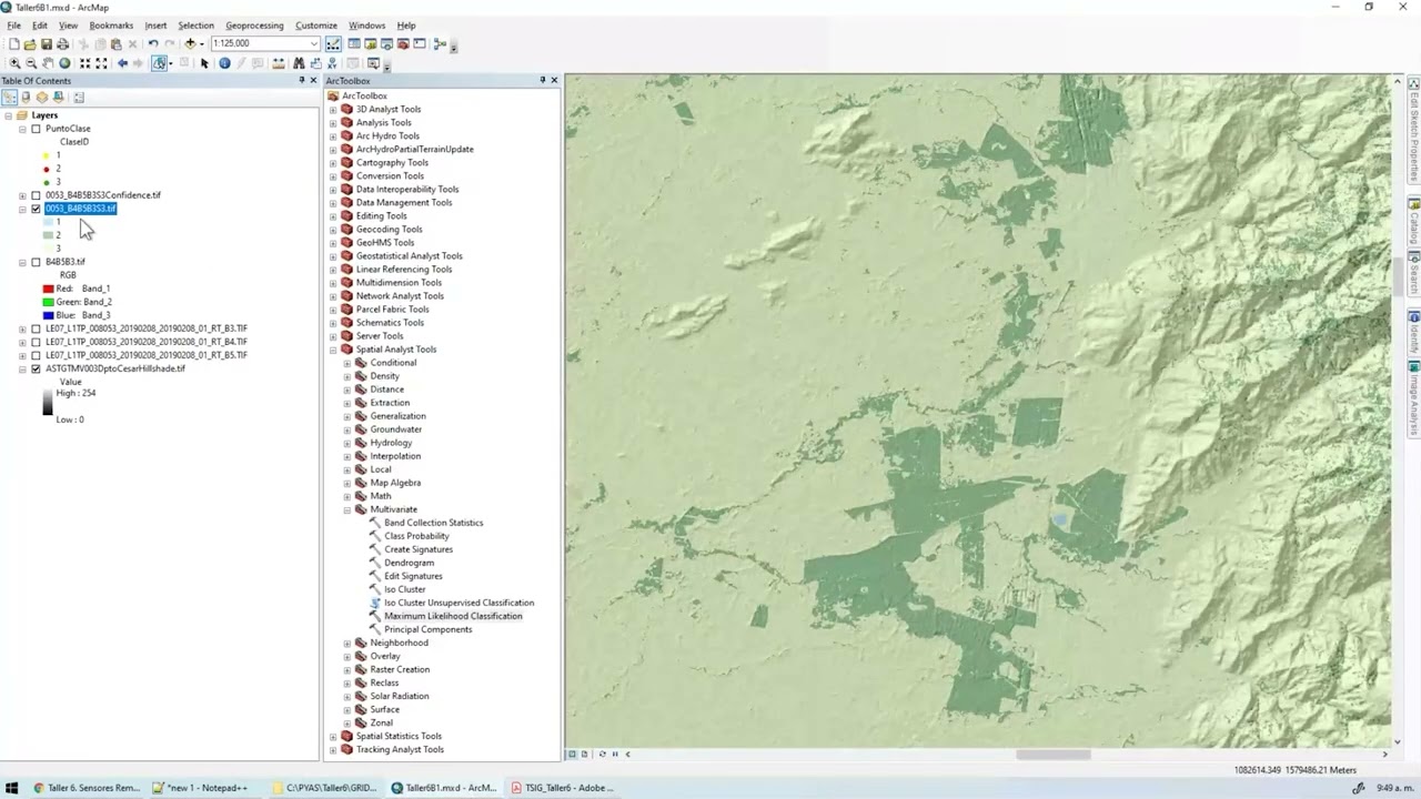 Cálculo del índice de vegetación NDVI y mapa de reclasificación