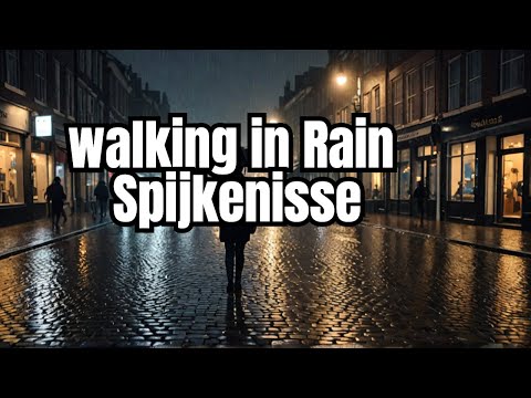 Walking in Rain Spijkenisse Netherlands ASMR