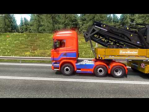 ETS 2 - Scania R480 Transporting an Asphalt Miller