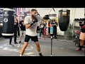 CALEB PLANT PREPARING HOOKS AND UPPERCUTS FOR CANELO; LIGHTS UP DOUBLE END BAG DAYS AWAY FROM FIGHT