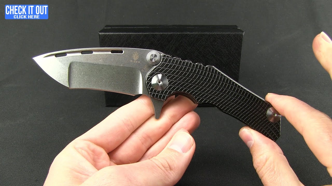 Kizer Willumsen Perock Flipper Knife Black Titanium (3.5" Satin) Ki4485