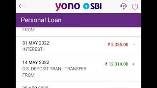 SBI Personal Loan Statement from YONO App
