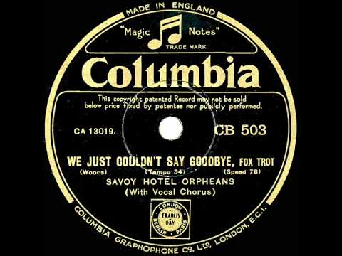 1932 Savoy Hotel Orpheans (Carroll Gibbons) - We Just Couldn't Say Goodbye (Jack Plant, vocal)