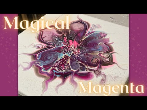#249 Magical Magenta Floating Bloom | Acrylic Pour Painting | Abstract | Fluid Painting