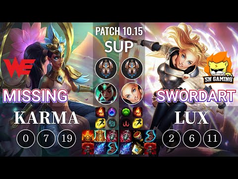 WE Missing Karma vs SN SwordArt Lux Sup - KR Patch 10.15