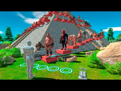 🔥FPS EXTREME PARKOUR ON THE PYRAMID WITH OBSTACLES ALL UNITS - Animal Revolt Battle Simulator