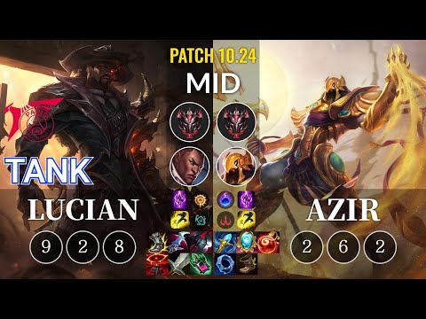 TLN Tank Lucian vs Azir Mid - KR Patch 10.24