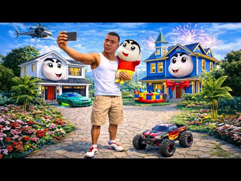 GTA 5 : Franklin Chop Builds Luxury House For Shinchan Pinchan | Gta V Bangla Gameplay