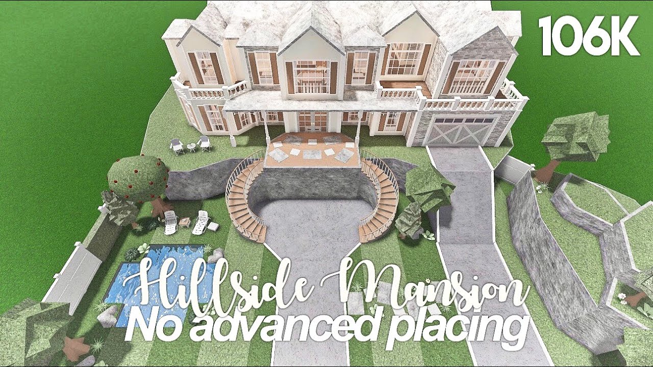 Hillside Mansion No Advanced Placing | Bloxburg Build