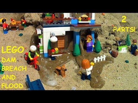 DAM BREACH THROUGH LEGO HOUSE - TWO PARTS OF FLOODS!