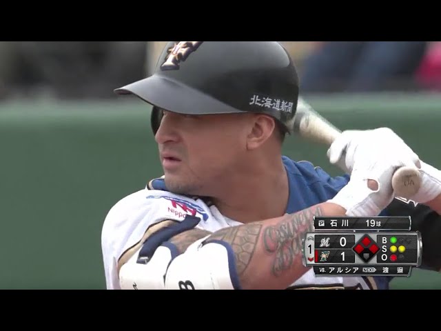 【1回裏】釧路のファンも大盛り上がり!! ファイターズ・アルシアの走者一掃タイムリー2ベース!! 2018/7/31 F-M