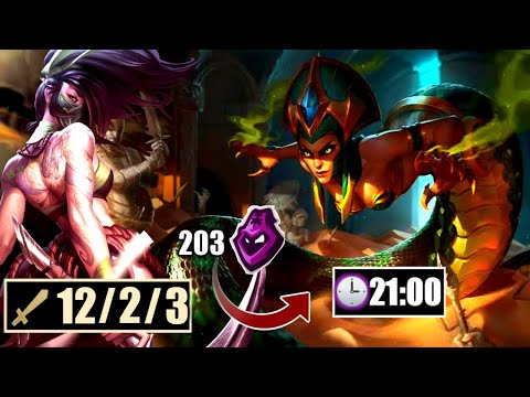 203 CS at 21 mins… How to Beat Cassio as Akali Mid - Akali vs Cassiopeia I Care4Dash