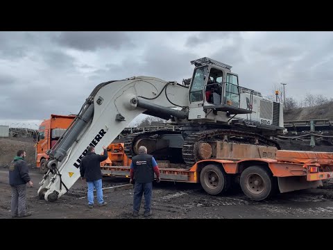 Transporting  On Site The Liebherr 984 Excavator - Labrianidis Mining Works