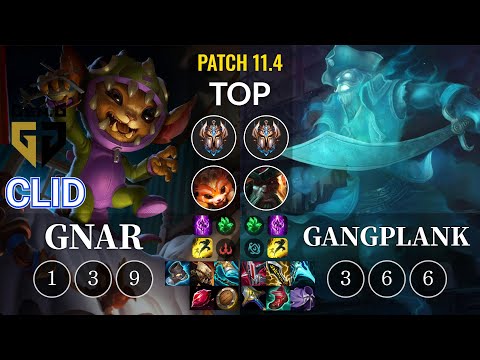 GEN Clid Gnar vs Gangplank Top - KR Patch 11.4