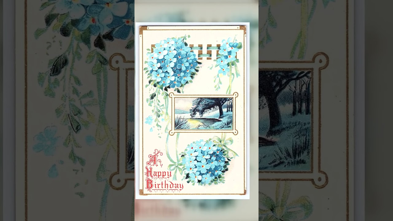 Vintage Birthday Postcard, Divided Back, Floral Design, Early 1900s Video