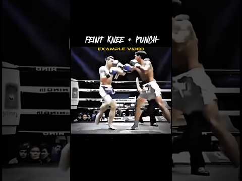 Feint Knee + Cross | Muay Thai Combo 🥊🔥#shorts #muaythai #martialarts #mma #kickboxing #tutorial