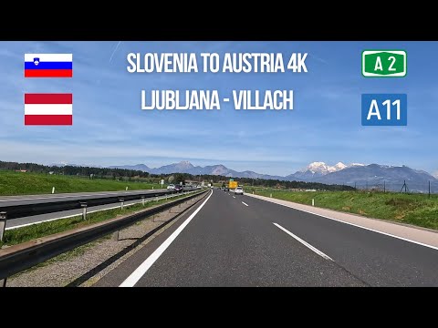 Driving from Slovenia to Austria Ljubljana to Villach on motorway