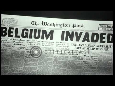 German invasion of Belgium in European Theater, early during World War I. HD Stock Footage