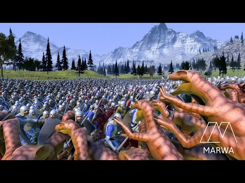 13.000 Velociraptors vs 13.000 Footmans- Ultimate Epic Battle Simulator 2- UEBS 2