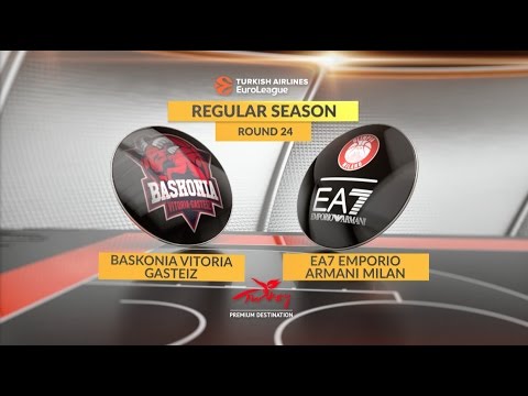 EuroLeague Highlights RS Round 24: Baskonia Vitoria Gasteiz 87-74 EA7 Emporio Armani Milan