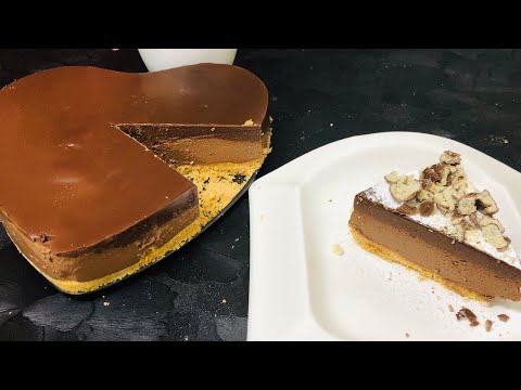 Dark Chocolate Cheesecake | No-bake Cheesecake Recipe | heart shape cream cheesecake