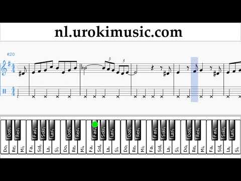 Piano Leren Spelen (rechter hand) The Pink Panther - Theme Song Tablatura Deel#2 um-i799