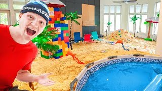 Turning My HOUSE Into a BEACH!