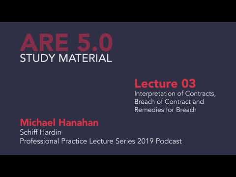 Michael Hanahan - Lecture 03 - Interpretation of Contracts, Breach of Contract & Remedies for Breach