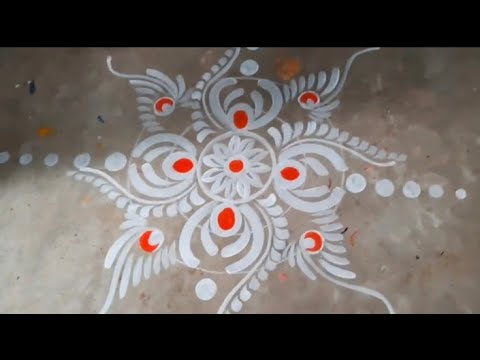 Alpana design Rangoli designs/Laxmi puja alpana drawing design/আলপনা আঁকা লক্ষ্মী পুজোর