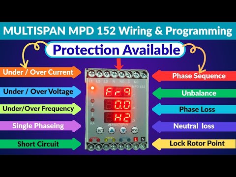 Multispan MPD152: protection device Wiring & Programming practical in hindi 