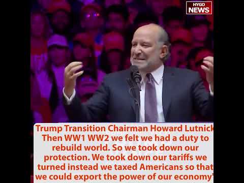 Trump Transition Chairman powerful case for tariffs: We had no income tax & all we had was tariffs